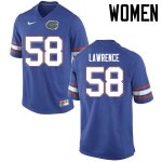 Women's Florida Gators #58 Jahim Lawrence NCAA Nike Blue Authentic Stitched College Football Jersey JOR6162BM